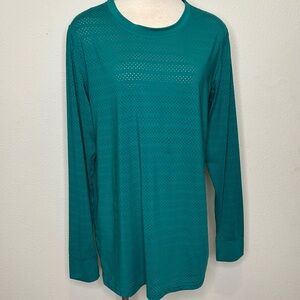 Zyia Active size XXL Chill Vented Long Sleeve Shirt Teal Green Activewear